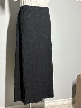 J. Jill Black Embroidered Maxi Skirt
